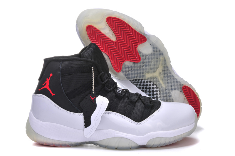 Air Jordan 11 Mens Shoes Black/White/Red Online